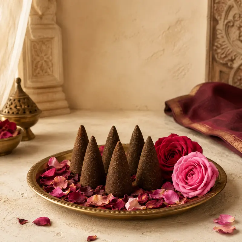 Rose Dhoop Cones